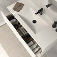 COSYNEO - Meuble de salle de bain 120cm simple vasque - sans miroir - 2 tiroirs - blanc - LUNA - vignette