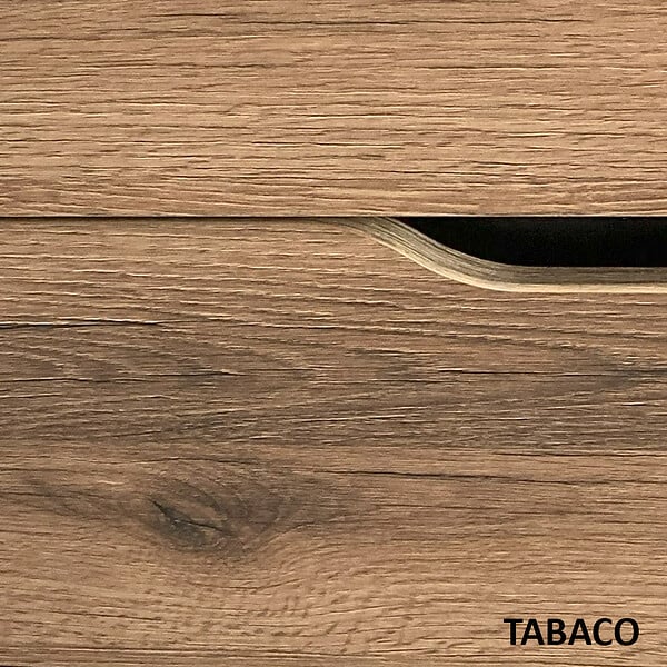 COSYNEO - Meuble de salle de bain 90cm simple vasque - 2 tiroirs - sans miroir - tabacco (chêne foncé) - LUNA - large