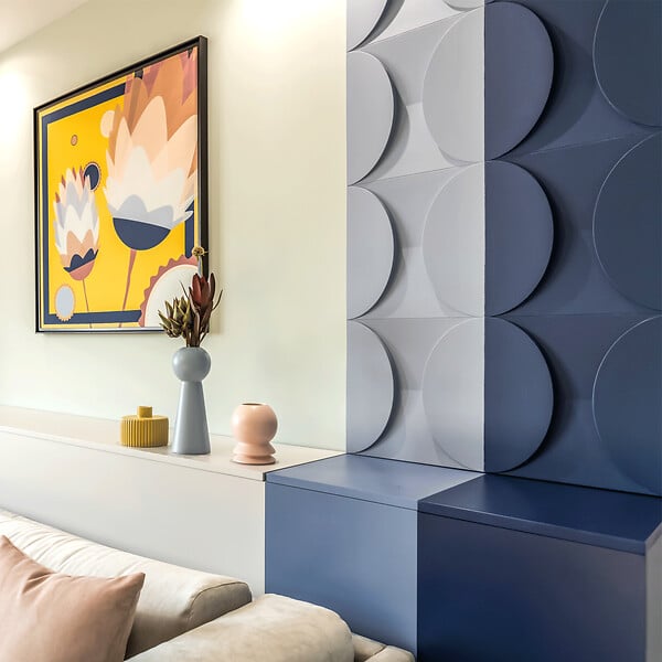 ORAC DECOR - W107 CIRCLE - élément décoratif mural pour former des motifs - 33,3x33,3x2,9cm (L x l x h) Orac Decor Carton complet - large