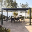 CONCEPT USINE - Pergola bioclimatique 4x3m structure et lames en aluminium gris anthracite NAXOS - vignette