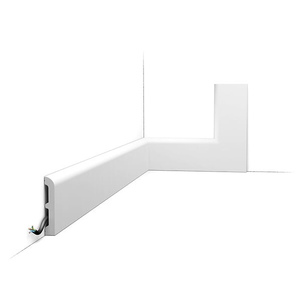ORAC DECOR - Pack 10 mètres Plinthes SX183 avec colle - Orac x Cimaises-et-plus - 7,5x1,3x200cm (h x p x L) - plinthe décorative polymère - large