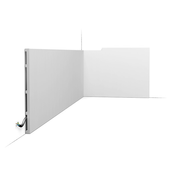 ORAC DECOR - SX207 SQUARE Plinthe Orac Decor - 25 x 1,3 x 200cm (h x p x L) - plinthe décorative polymère Carton complet - large