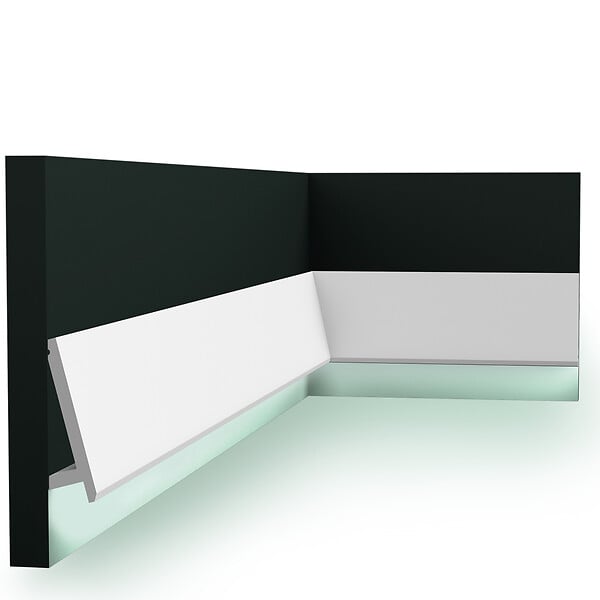 ORAC DECOR - SX179 Plinthe Orac Decor - 9,7x2,9x200cm (h x p x L) - plinthe décorative polymère Carton complet - large