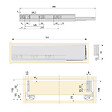 EMUCA - Kit de tiroirs pour cuisine ou salle de bains Vertex avec réglages 3D, hauteur 93mm, avec panneaux inclus, module 900mm, Gris antracite - vignette