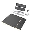 EMUCA - Kit de tiroirs pour cuisine ou salle de bains Vertex avec réglages 3D, hauteur 178mm, avec panneaux inclus, module 600mm, Gris antracite - vignette