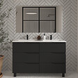 COSYNEO - Meuble de salle de bain 120cm double vasque - 6 tiroirs - noir - MATA - vignette