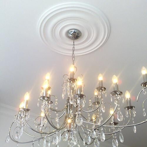ORAC DECOR - R09 Rosace de plafond Orac Decor ø 48.5cm - moulure décorative polyuréthane Avec un tube de colle - large