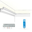 ORAC DECOR - Pack 10 m corniche éclairage indirect + bandeau LED + colle C323 Orac , Paulmann- 5,5x4,2x200cm (h x p x L) - moulure décorative polyuréthane - vignette