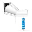ORAC DECOR - Pack 10 mètres Corniches Plafond C217 avec colle - Orac x Cimaises-et-plus - 10,5x15,5x200cm (h x p x L) - moulure décorative polyuréthane - vignette
