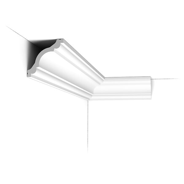 ORAC DECOR - Pack 10 mètres Corniches Plafond CX123 avec colle - Orac x Cimaises-et-plus - 8 x 8 x 200cm (h x p x L) - moulure décorative polymère - large