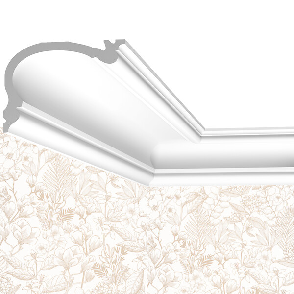 SANS - Corniche Multifonction Cimaises et plus C18 - 8,8x12,2x200cm (h x p x L) - moulure décorative polyuréthane - large