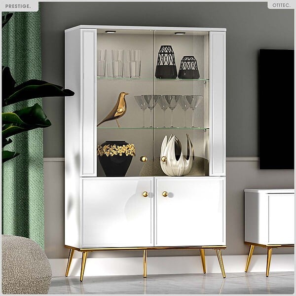OTITEC - Armoire Vitrine - H.150 x L.92 x P.40 cm - PRESTIGE - large