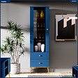 OTITEC - Armoire Vitrine - H.190 x L.55 x P.40 cm - MARIN - vignette