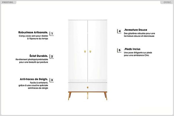 OTITEC - Garde Robe - H.190 x L.92 x P.53 cm - PRESTIGE - large