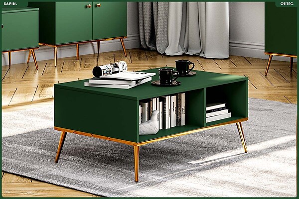 OTITEC - Table Basse - H.42 x L.90 x P.60 cm - SAPIN - large