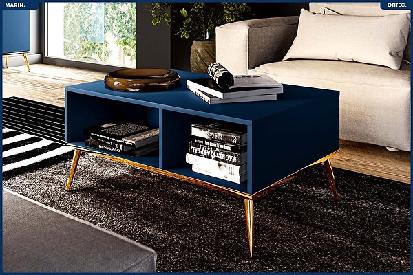 OTITEC - Table Basse - H.42 x L.90 x P.60 cm - MARIN - large