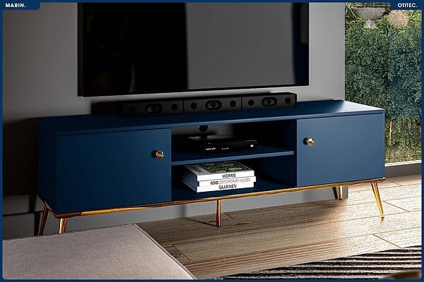 OTITEC - Meuble TV - H.54 x L.160 x P.40 cm - MARIN - large