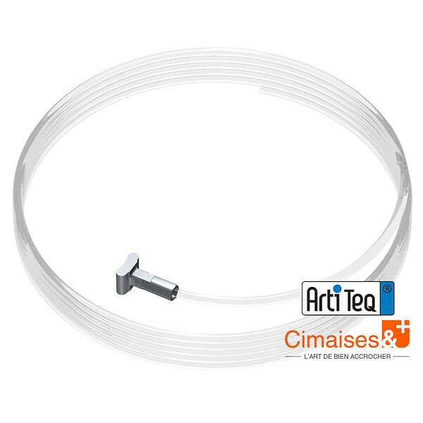 ARTITEQ - Pack de 5 fils perlon transparents + solid slider 2 mm - Accessoire Cimaise Artiteq 300 cm - large