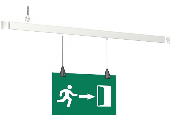 ARTITEQ - Cimaises XPO Rail 200cm + clips + vis et chevilles multimatériaux - Cimaise Tableau Artiteq Blanc - large