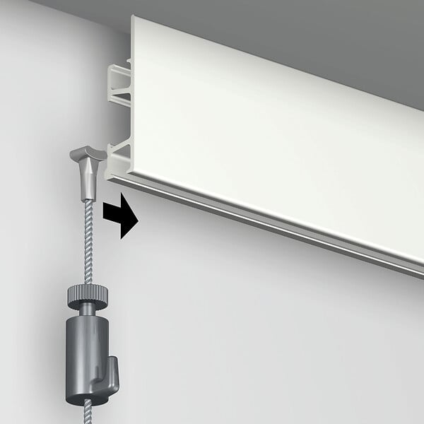 ARTITEQ - Pack de 5 câbles en acier + solid slider 2 mm pour cimaise - Accrochage Tableau Artiteq 200 cm - large