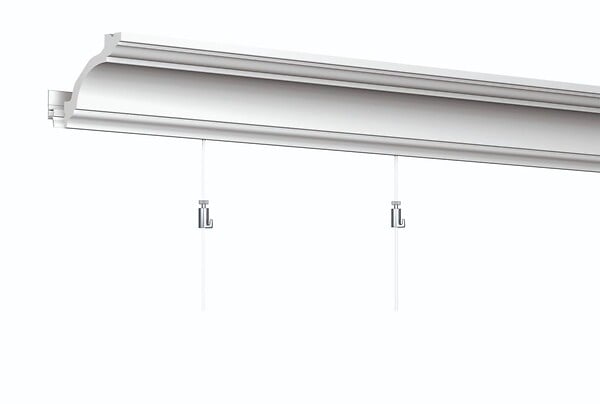ORAC DECOR - Kit Cimaise tableau DecoRail Artiteq 200 cm + corniche Orac Decor C213 - 200 x 8 x 8 cm - vis & chevilles murs mixtes - large