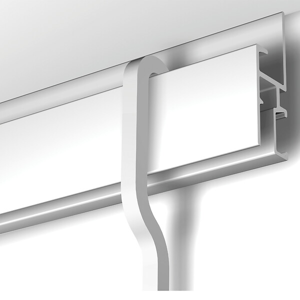 ARTITEQ - Cimaise Gallery-Click Rail R30 Blanc 200cm + clips + vis & chevilles - Cimaise Tableau Newly - large