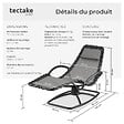 TECTAKE - Chaise longue ergonomique TOULON gris - vignette