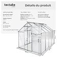 TECTAKE - Serre en aluminium, résistant aux UV, 185x250x195cm blanc transparent - vignette