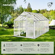 TECTAKE - Serre en aluminium avec fondation, 185x375x195cm blanc transparent - vignette