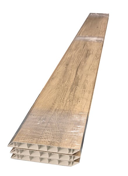 MOREY - Lot 3 lames persiennes PVC chêne grisé - L.1790mm - large