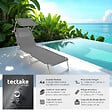 TECTAKE - Lot de 2 chaises longues pliantes en acier avec appuie-tête amovible pare-soleil 4 positions gris 190 x 68 x 111 cm - vignette