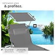 TECTAKE - Lot de 2 chaises longues pliantes en acier avec appuie-tête amovible pare-soleil 4 positions gris 190 x 68 x 111 cm - vignette