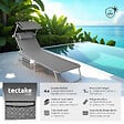 TECTAKE - Bain de soleil pliable avec appui-tête structure acier polyester couleurs gris clair - vignette