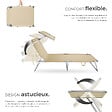 TECTAKE - Transat CHLOÉ beige - vignette