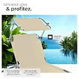 TECTAKE - Lot de 2 transats CHLOE beige - vignette