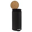 5 FIVE SIMPLY SMART - Poubelle 30 Litres en Métal Noir charbon et Couvercle en Bambou - vignette