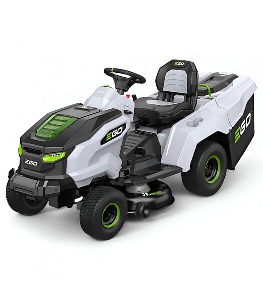 EGO POWER+ - Tondeuse tracteur à batterie EGO, Coupe 98 cm, Bac grande capacité, 4 batteries 10Ah et chargeur 1600W - TR3801E-B - large