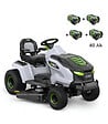 EGO POWER+ - PACK Tracteur tondeuse autoportée à éjection latérale et mulching, 4 batteries 10Ah et chargeur rapide - EGO TR4201E - vignette