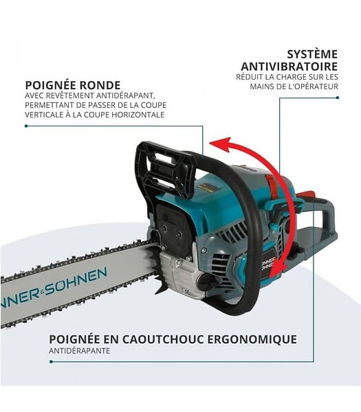 KONNER SOHNEN - Tronçonneuse à essence 50", moteur 54.5 cm3 - Könner  Söhnen KS CS31G-20 - large