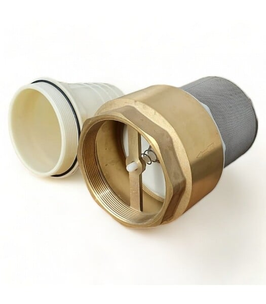 DUNSCH - Clapet anti retour en laiton avec crépine et manchette, pour pompe - 4 pouces (100 mm) - large