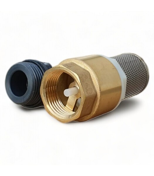 DUNSCH - Clapet anti retour en laiton avec crépine et manchette, pour pompe - 1 pouce (25 mm) - large