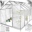 TECTAKE - Serre aluminium avec fondation blanc transparent plaques double paroi 185x250x195cm grande taille - vignette