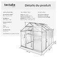 TECTAKE - Serre aluminium avec fondation blanc transparent plaques double paroi 185x250x195cm grande taille - vignette