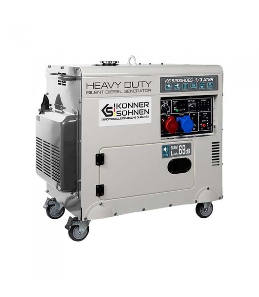 KONNER SOHNEN - Könner & Söhnen Groupe électrogène 7500W Diesel 230V/400V Insonorisé KS9200 HDES-1/3 ATSR - large