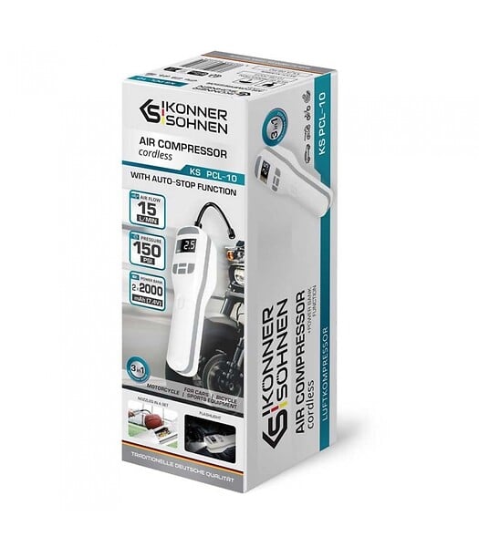 KONNER SOHNEN - Compresseur d'air à batterie 10 bars, Manomètre digital - Könner  Söhnen KS PCL-10 - large