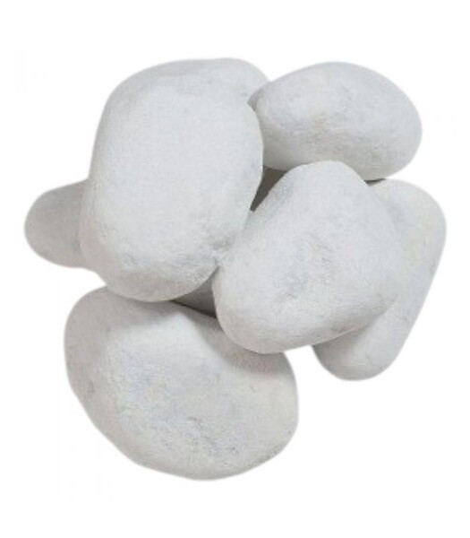 RACINE - Paillage minéral Galet marbre blanc Carrare 40-60mm, 10 sacs 25 kg - F-PAI011-10x25 - large