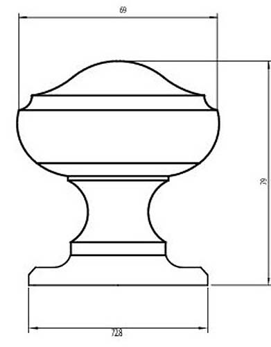 HERACLES - Pommeau centre de porte laiton poli - HERACLES - B-MORGA-LP05 - large