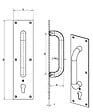 HERACLES - Poignée sur plaque tirage clé I inox brossé - HERACLES - B-INOX-PT902 - vignette