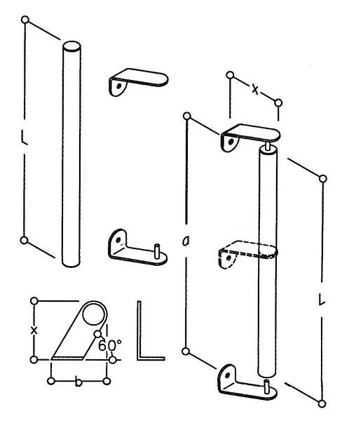 HERACLES - Kit de fixation simple inox NT 12 à  38 48 - HERACLES - KITMB1.2A.38-48 - large