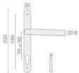 HERACLES - Ensemble 1394 entraxe 70mm sur plaque étroite clé I inox brossé - HERACLES - B-INOX-PE05 - vignette